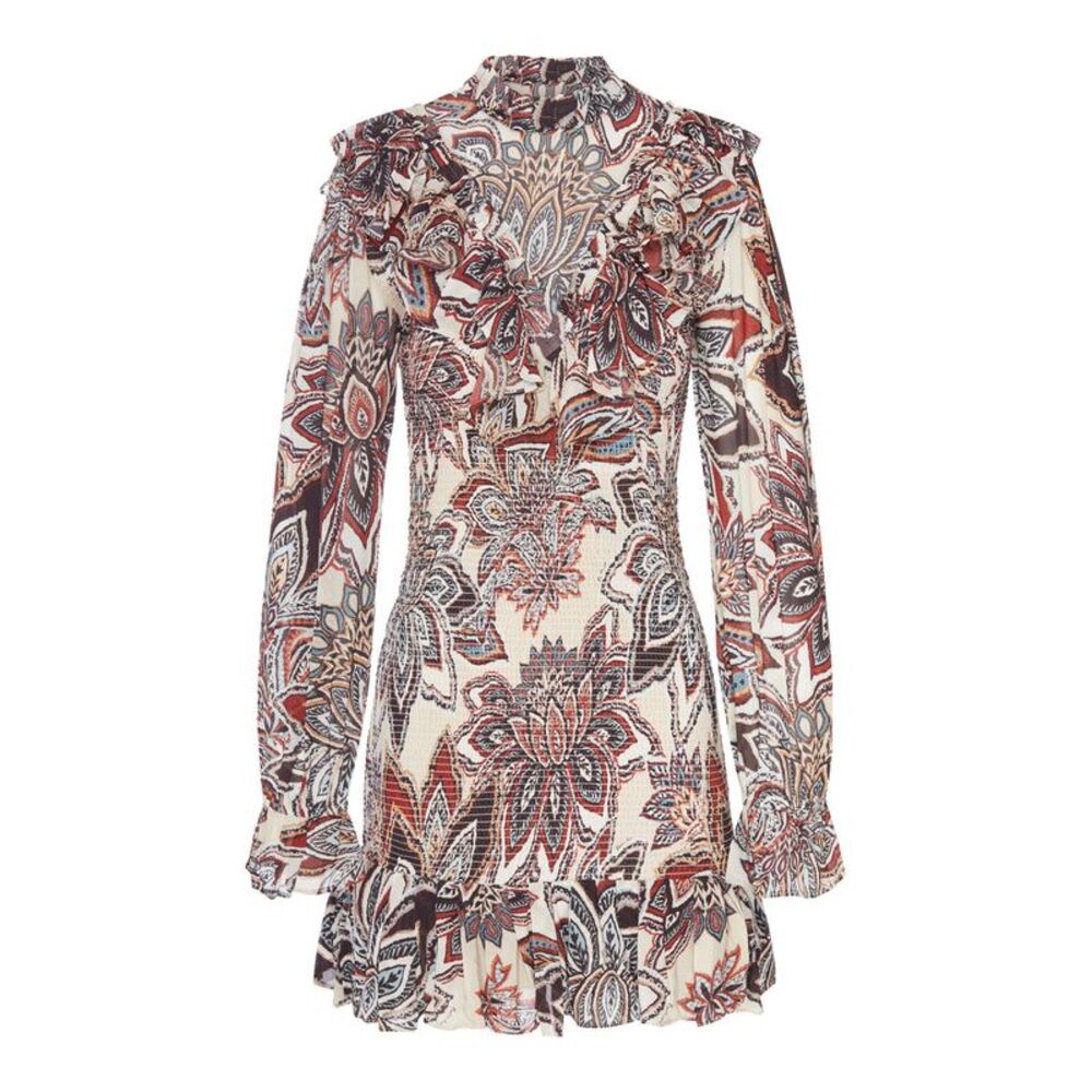 Farm Rio Women Short Printed Dress With Ruffles